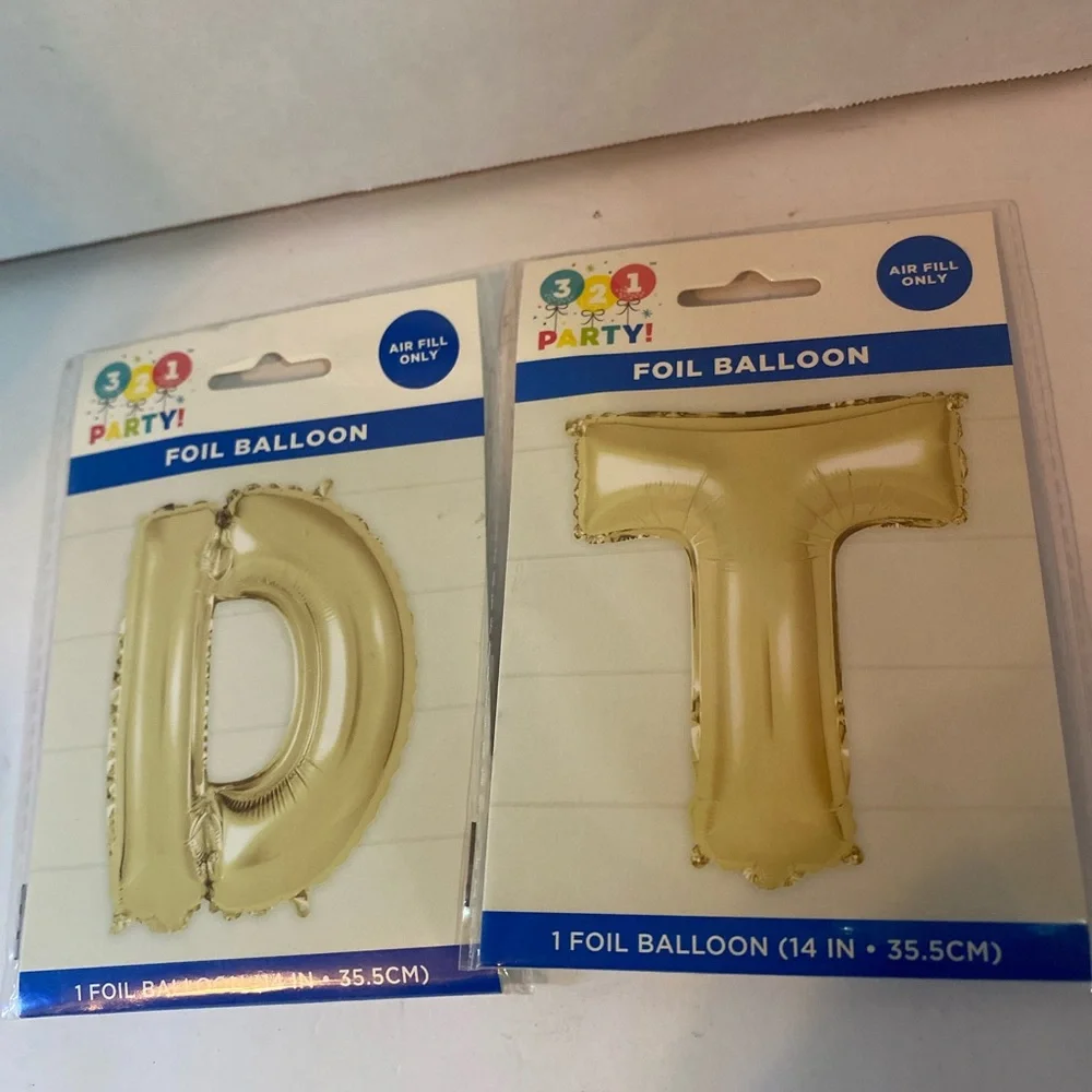 Gold Letter Foil Balloons - D & T